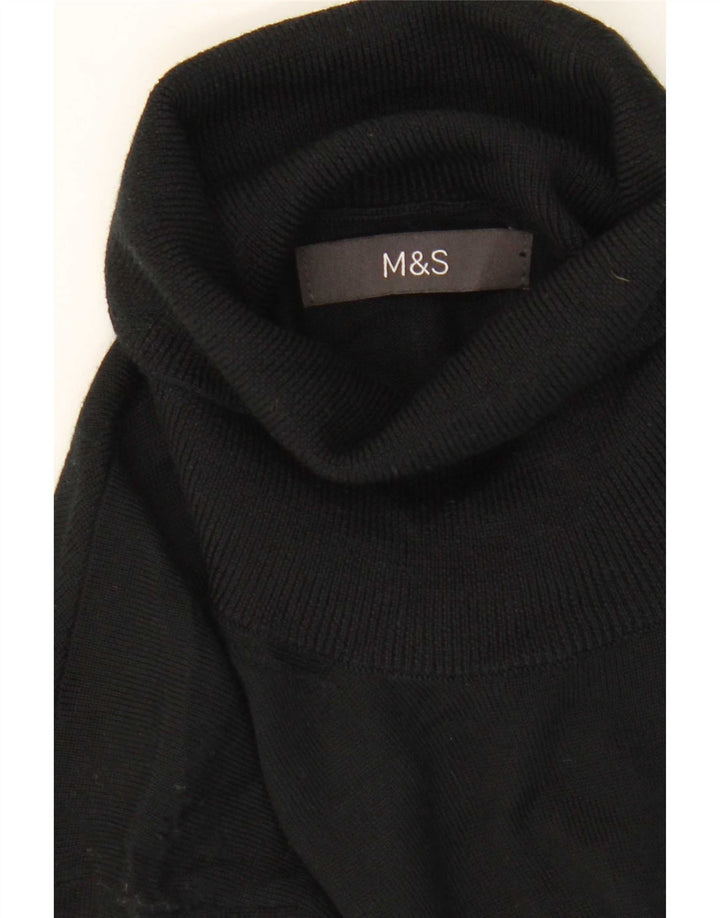 Marks & Spencer Pull col roulé pour homme en laine mérinos Noir moyen