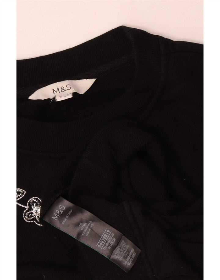 Marks & Spencer Sweat-shirt surdimensionné pour femme UK 10 Petit motif floral noir