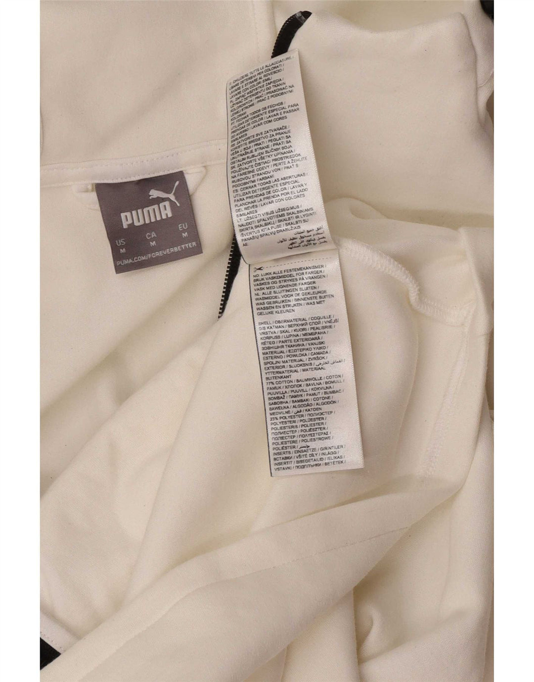 Puma Sweat à Capuche Zippé Homme Blanc Moyen Coton