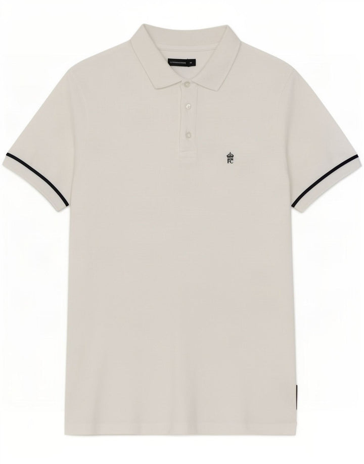French Connection Polo Homme Blanc Moyen Coton