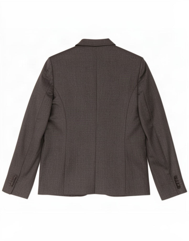 Benetton Veste blazer à 2 boutons pour femme UK 10 Petit chevron gris