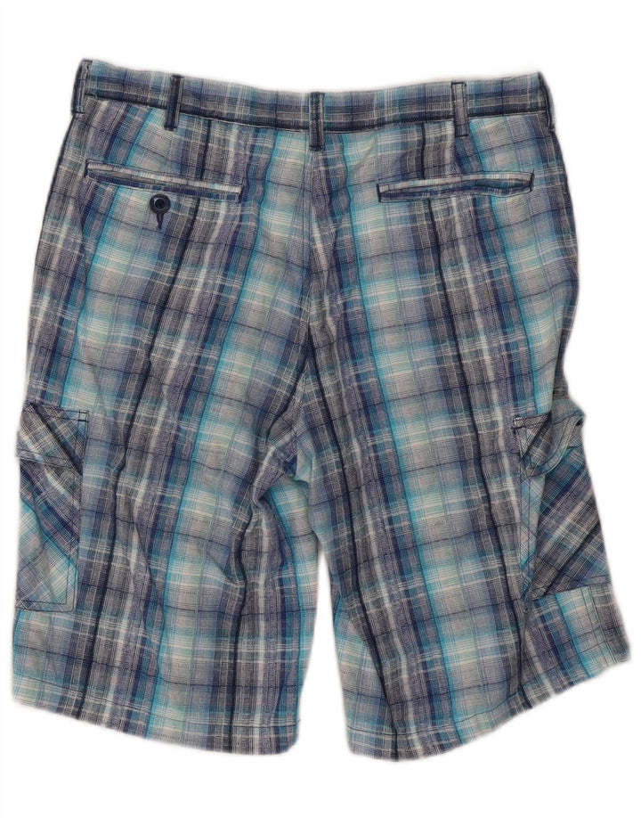 Bear Short Cargo Homme W32 Coton Bleu Moyen à Carreaux