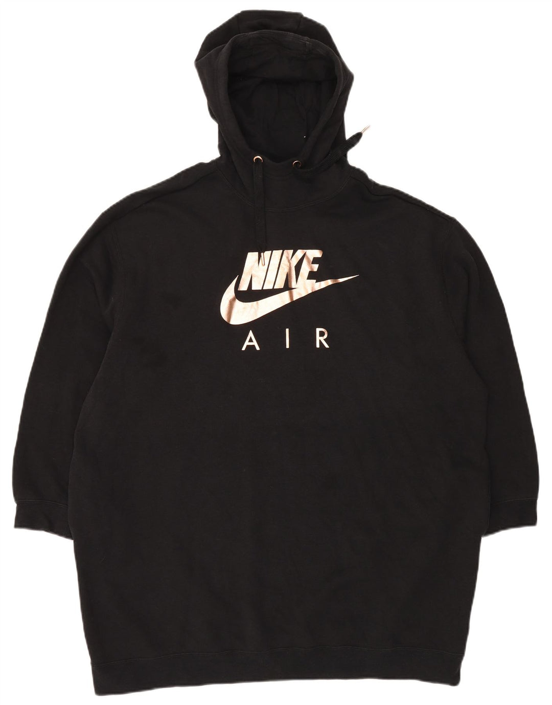 NIKE Pull à capuche long surdimensionné pour femme UK 16 Grand Noir