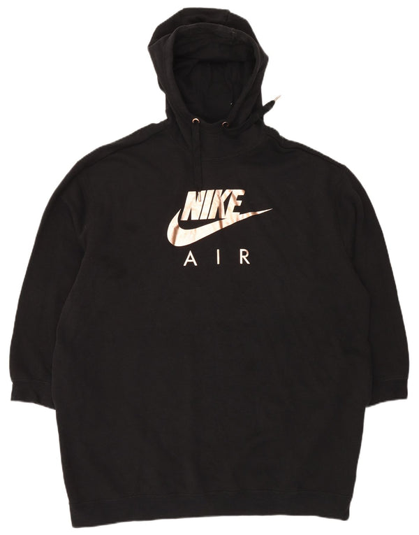 NIKE Pull à capuche long surdimensionné pour femme UK 16 Grand Noir