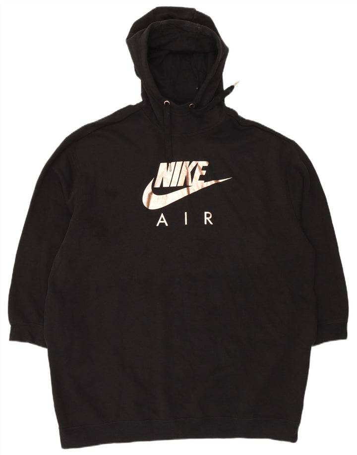 NIKE Pull à capuche long surdimensionné pour femme UK 16 Grand Noir