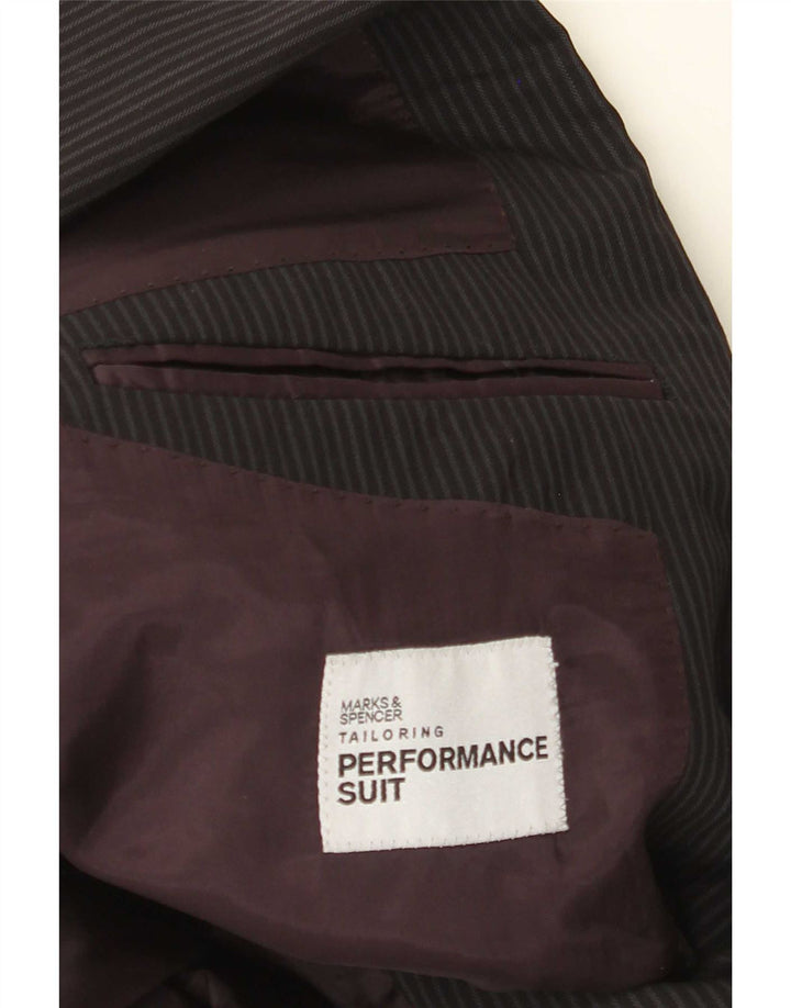 Marks & Spencer Veste blazer à 2 boutons pour homme UK 38 Medium Black Pinstripe