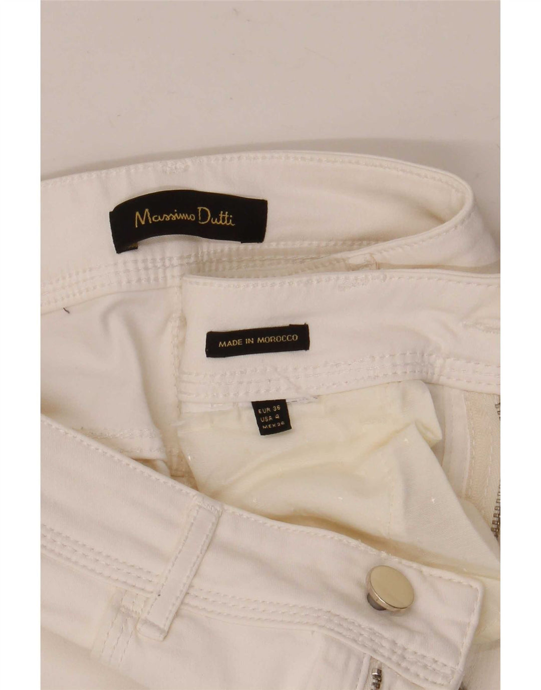 Massimo Dutti Jean droit pour femme EU 36 XS W26 L26 Blanc