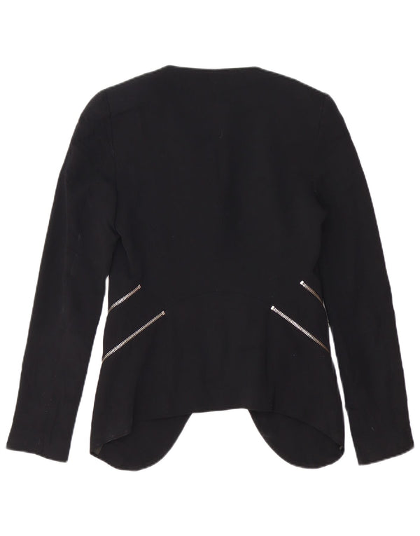 Zara Veste Blazer Ouverte Femme UK 6 XS Noir Polyester