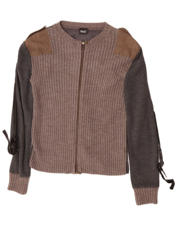 Dolce & Gabbana Pull Cardigan pour Homme UK 10 Petit Coton Colorblock Gris