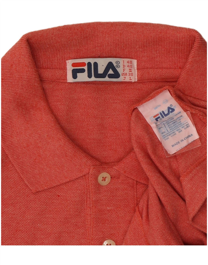 FILA Polo à Manches Longues Homme IT 48 Rose Moyen Coton