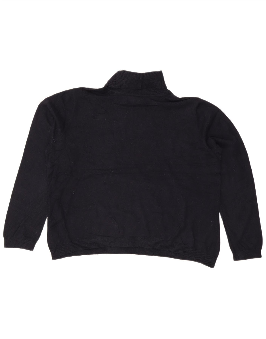 RALPH LAUREN Pull col roulé pour femme UK 20 2XL Bleu marine en soie