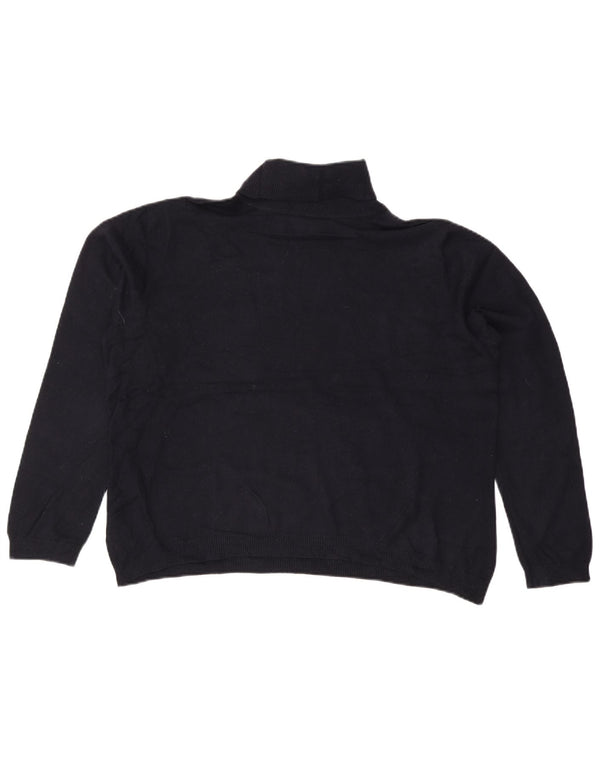 RALPH LAUREN Pull col roulé pour femme UK 20 2XL Bleu marine en soie