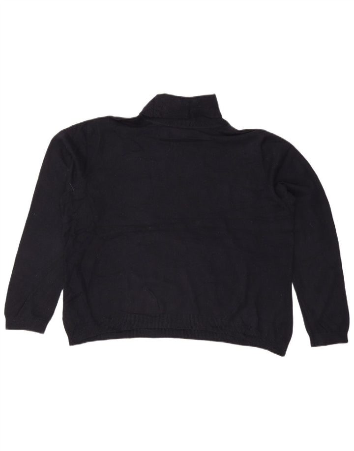 RALPH LAUREN Pull col roulé pour femme UK 20 2XL Bleu marine en soie