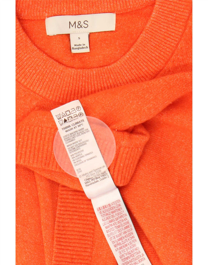 Marks & Spencer T-shirt surdimensionné pour femme UK 10 Small Orange Polyester
