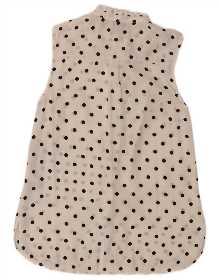 Oasis Chemisier sans manches pour femme UK 8 Petit pois blanc en polyester