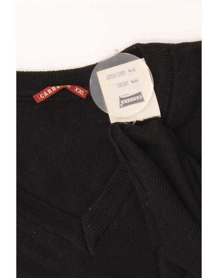Carrera Pull col V pour homme 2XL Noir Laine