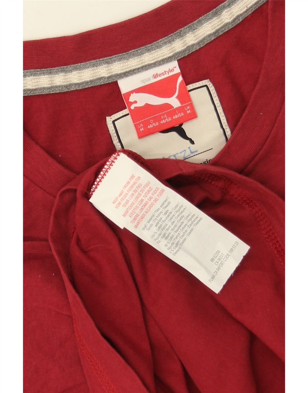 PUMA T-Shirt Graphique Homme Rouge Moyen Coton