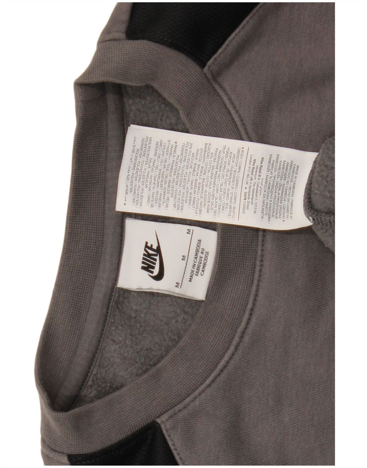 Nike Sweat-shirt graphique en coton color block gris moyen pour homme