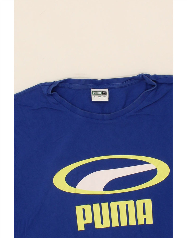PUMA Mens Graphic T-Shirt Top Medium Blue Cotton Vintage Puma and Second-Hand Puma from Messina Hembry 