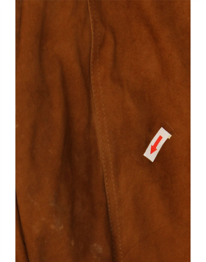 VINTAGE Veste Bomber En Daim Homme IT 52 XL Marron