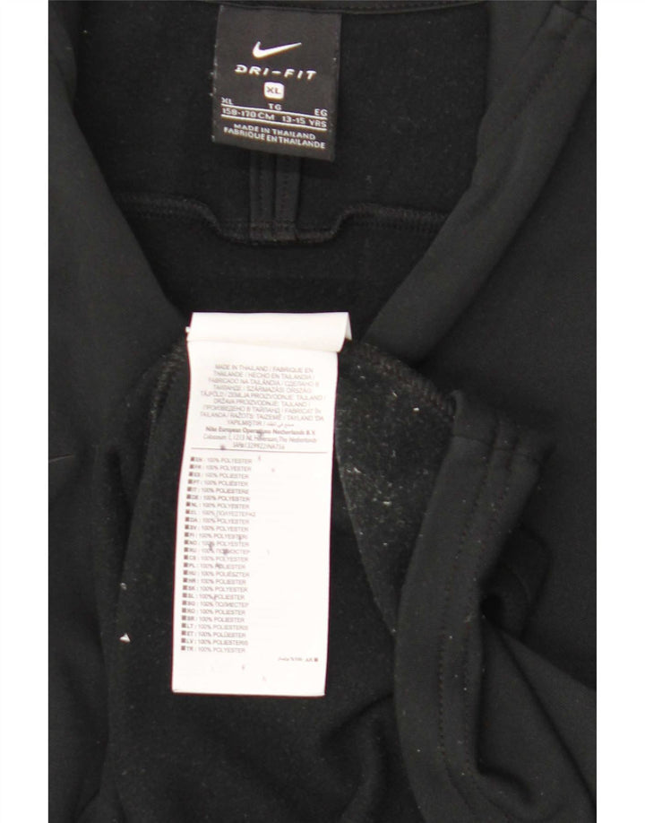 Nike Haut de survêtement Dri Fit Zip Neck pour garçon 13-14 ans XL Noir