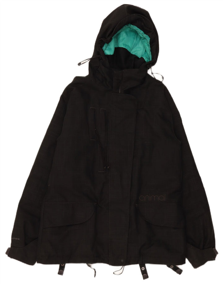 Animal Veste coupe-vent à capuche pour femme UK 14 Grand carreaux noirs en polyester