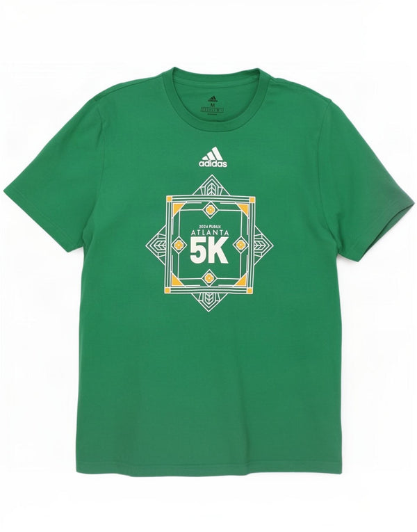 Adidas T-Shirt Graphique Homme Vert Moyen Coton