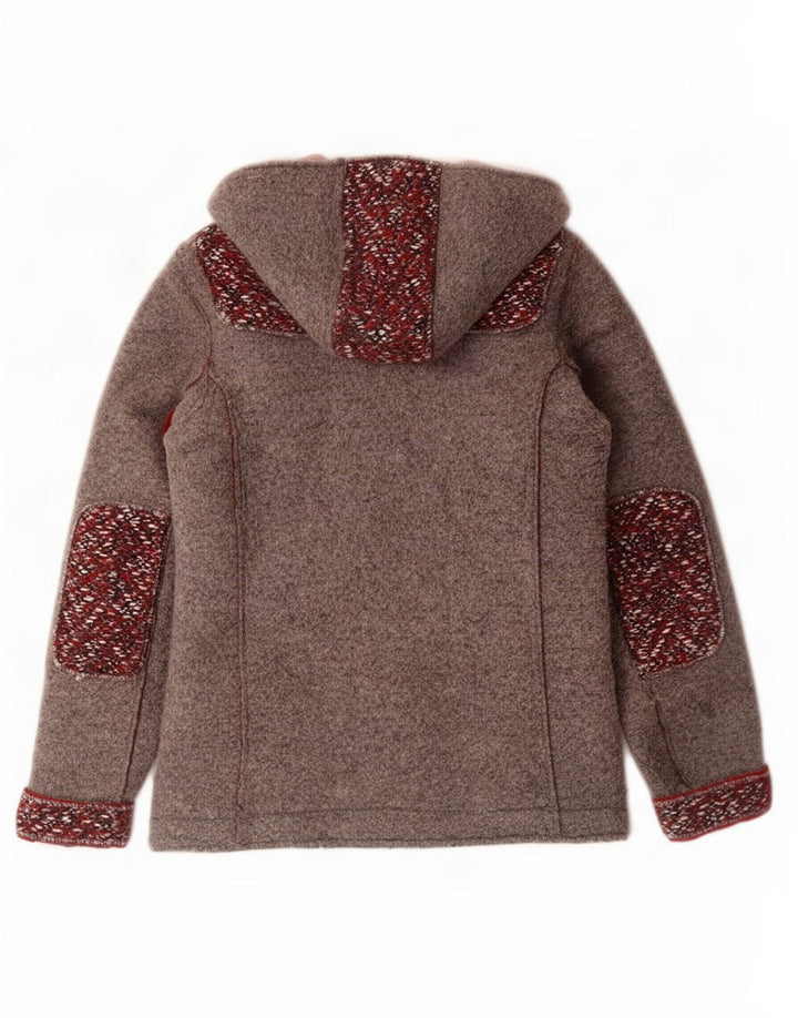 CMP Veste Bomber à Capuche pour Femme UK 10 Petite Laine Vierge Grise