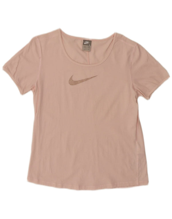 Nike T-shirt graphique pour femme UK 14/16 Large Rose Coton