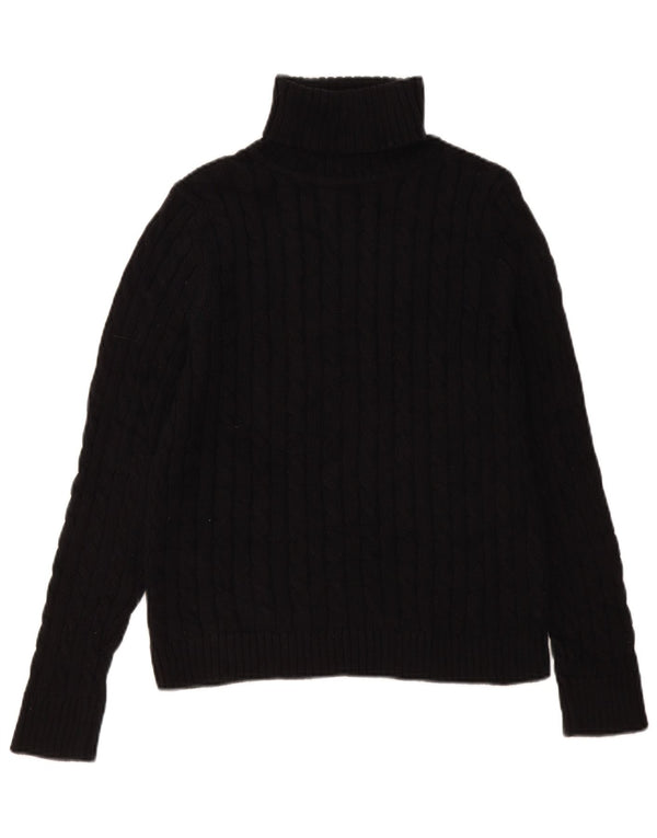 L.L.Bean Pull col roulé pour femme UK 10 Petit coton noir