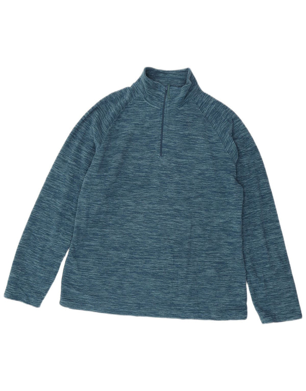 Mountain Warehouse Pull Polaire à Col Zippé Homme Bleu Moyen Moucheté