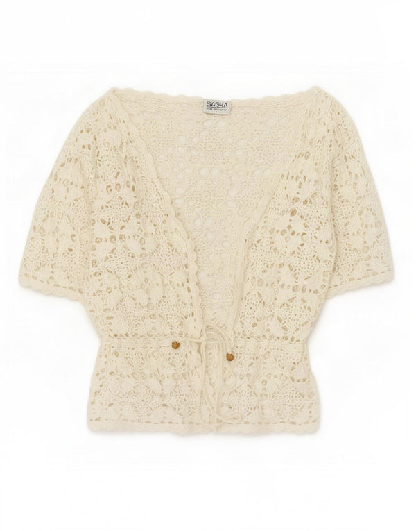 Sasha Womens Crop Short Sleeve Crochet Bolero Top UK 14 Grand Blanc Floral