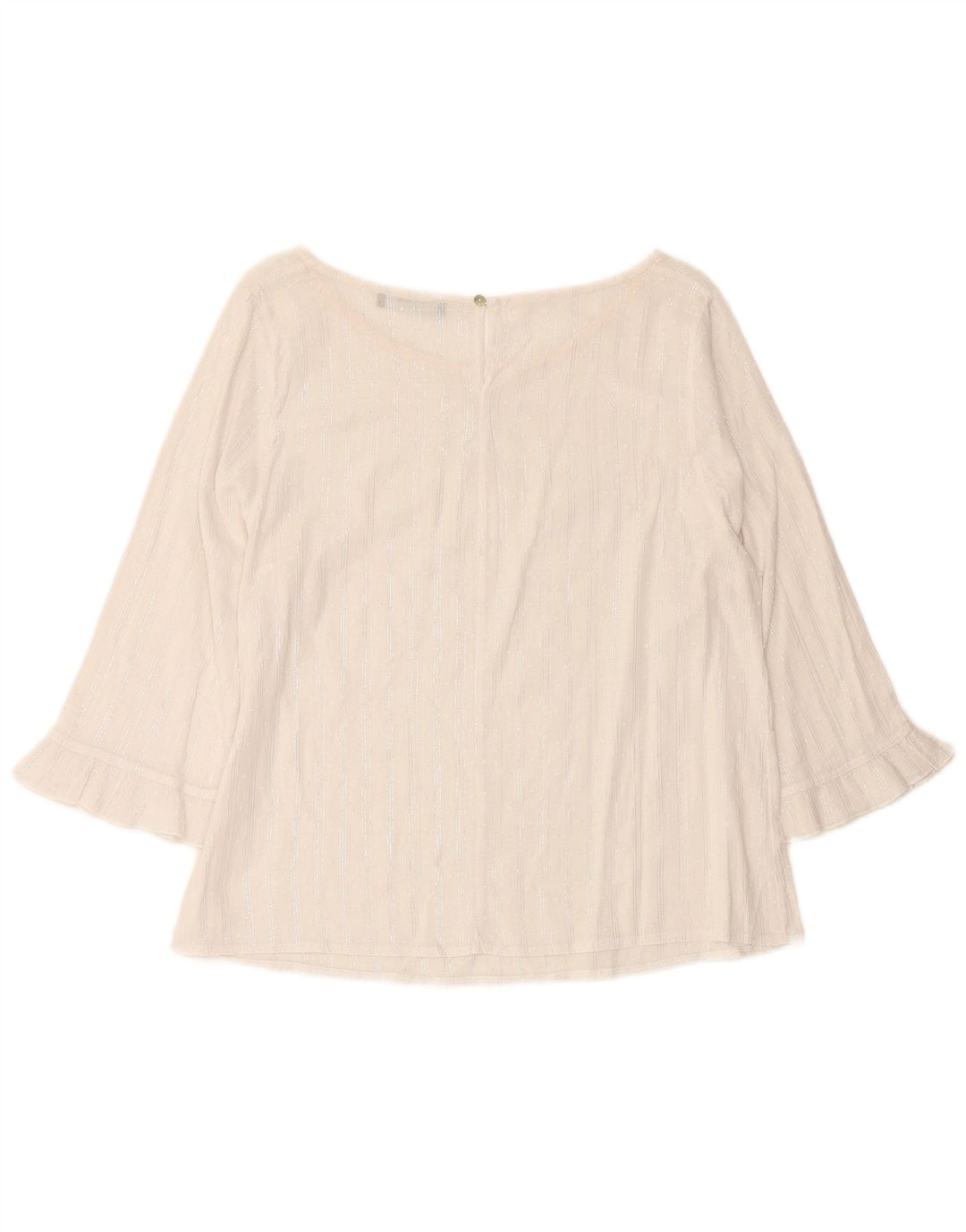 RAGNO Chemisier court à manches 3/4 pour femme UK 12 moyen blanc rayé