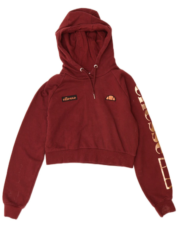 Ellesse Survêtement complet graphique pour femme UK 8 Small en coton bordeaux