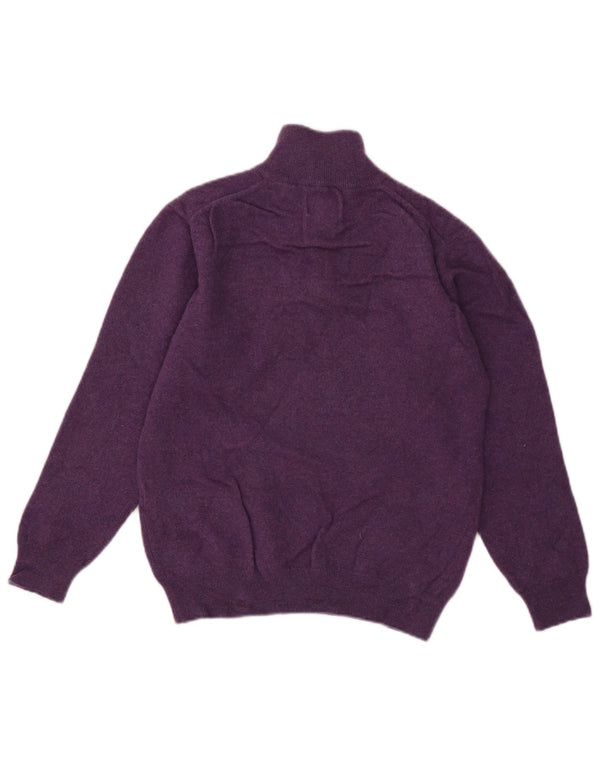 Gant Pull à col zippé pour femme UK 14 Large en laine d'agneau violet