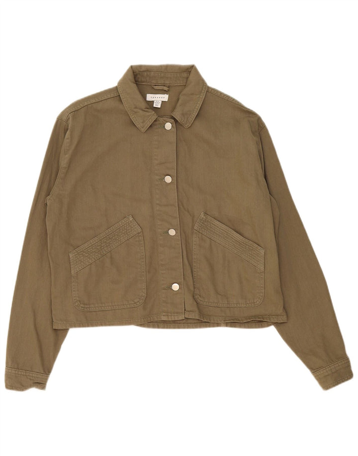 Topshop Veste bomber surdimensionnée pour femme UK 44 en coton kaki moyen