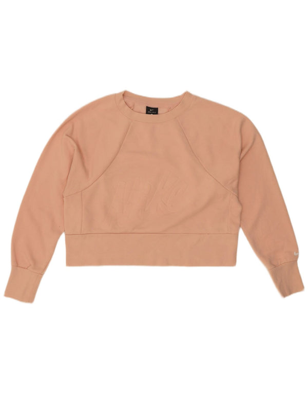 Nike Femme Dri Fit Graphic Sweat-shirt surdimensionné UK 6 XS Rose