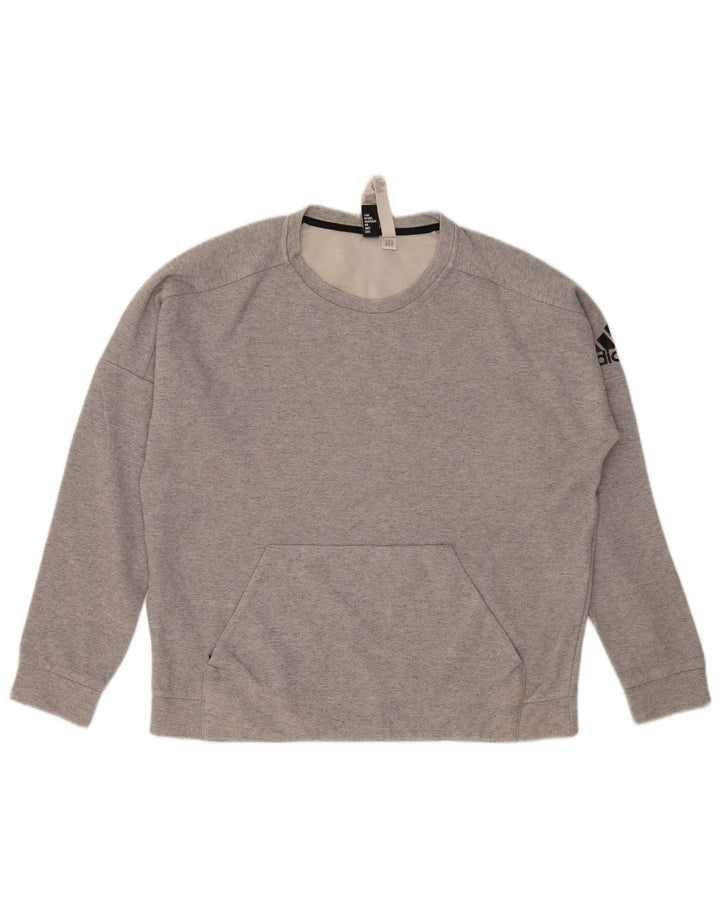 Adidas Sweat-shirt pour homme en coton gris Taille L