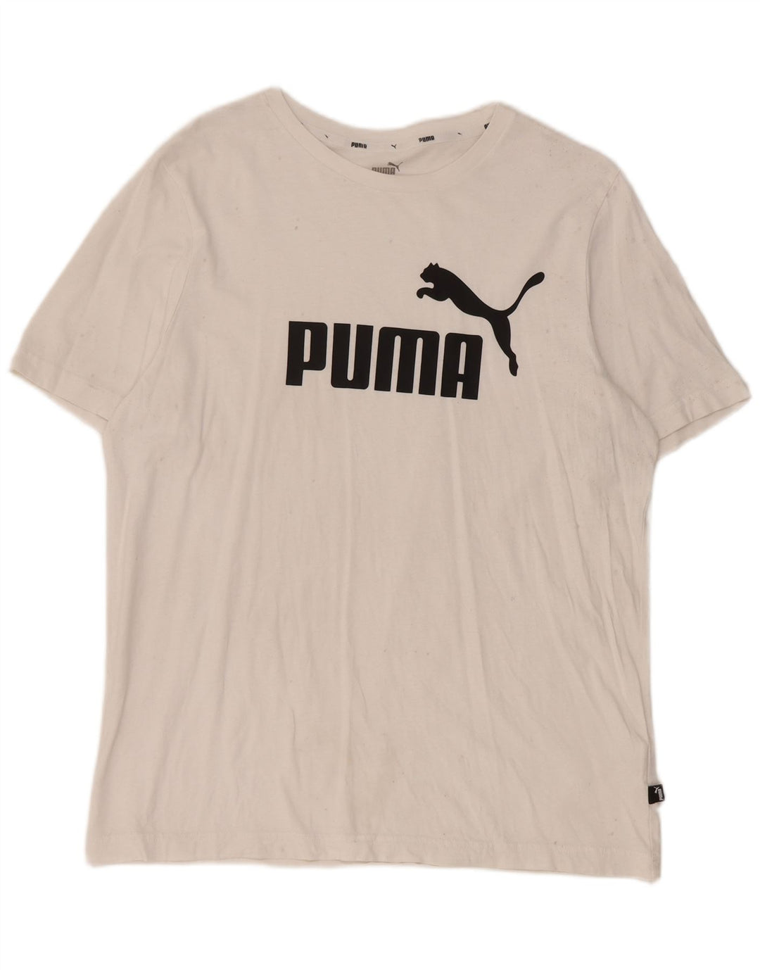 Puma T-shirt graphique pour hommes, grand, blanc, coton