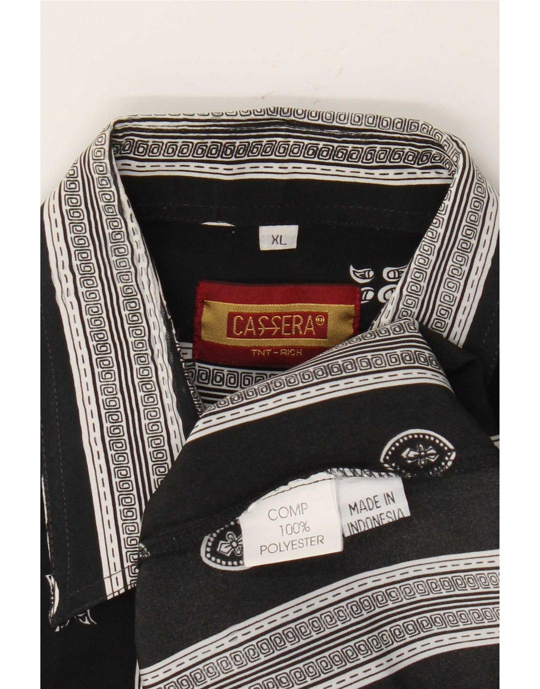 Cassera Chemise à Manches Courtes Homme XL Noir Géométrique Polyester