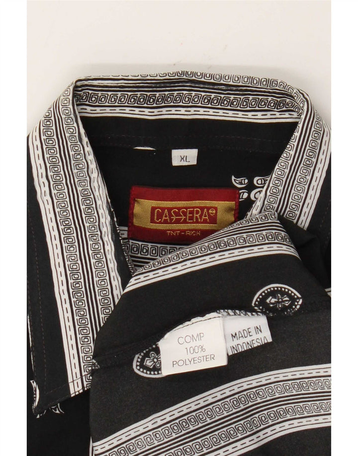 Cassera Chemise à Manches Courtes Homme XL Noir Géométrique Polyester