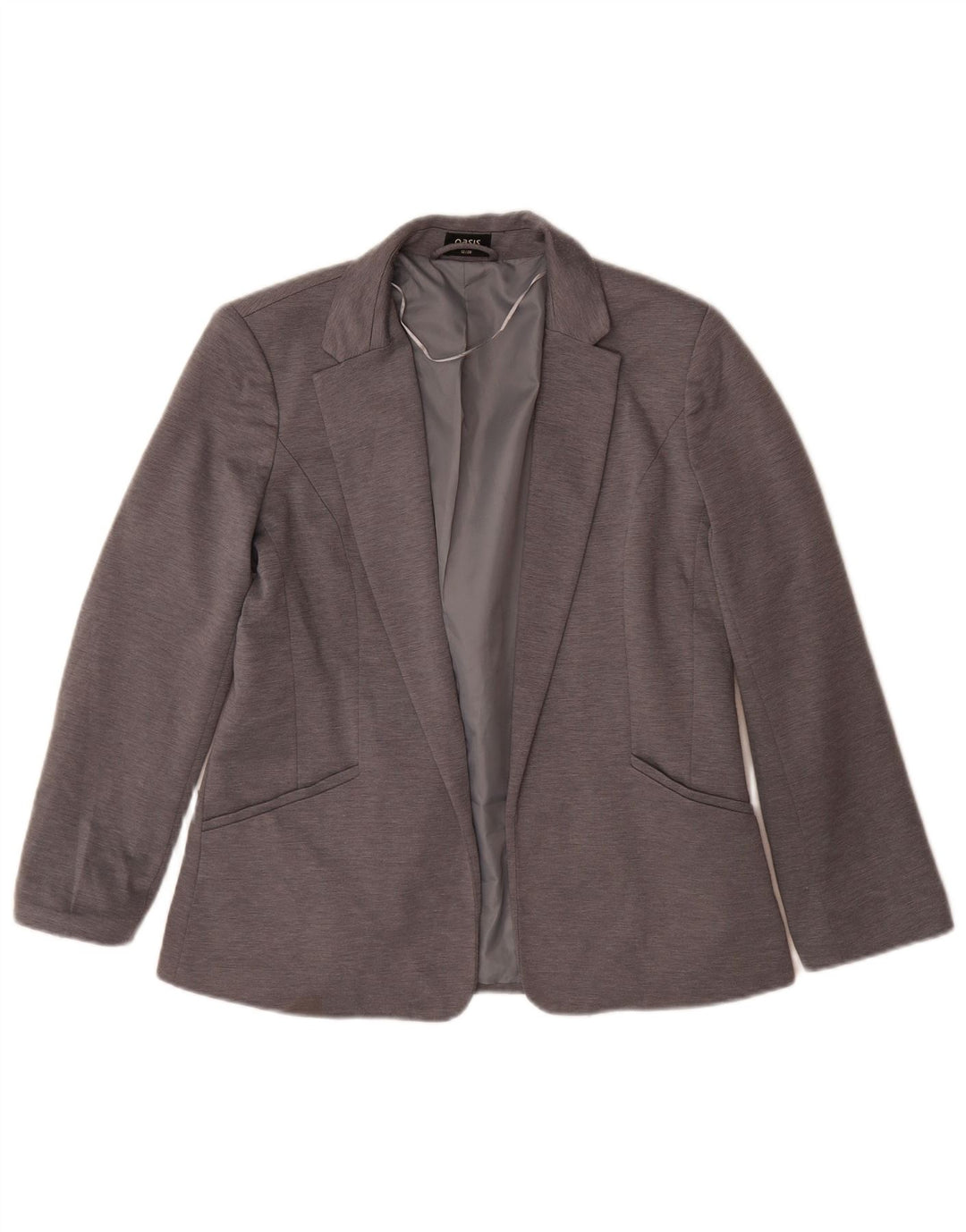 Oasis Veste Blazer Ouverte Femme UK 12 Gris Moyen Polyester