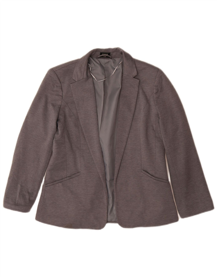 Oasis Veste Blazer Ouverte Femme UK 12 Gris Moyen Polyester