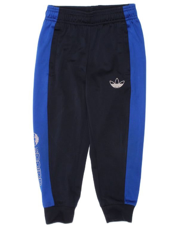 Adidas Pantalon de survêtement pour garçon 4-5 ans Bleu marine Colourblock