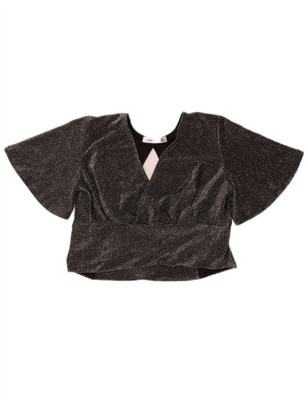 TERRANOVA Womens Crop Blouse Top UK 6 XS Grey Polyester