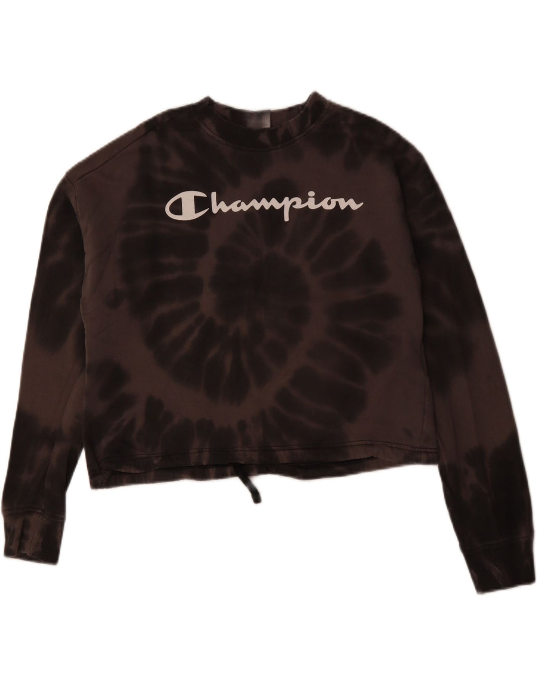 CHAMPION Sweat-shirt court graphique pour femme UK 14 Marron moyen Tie Dye