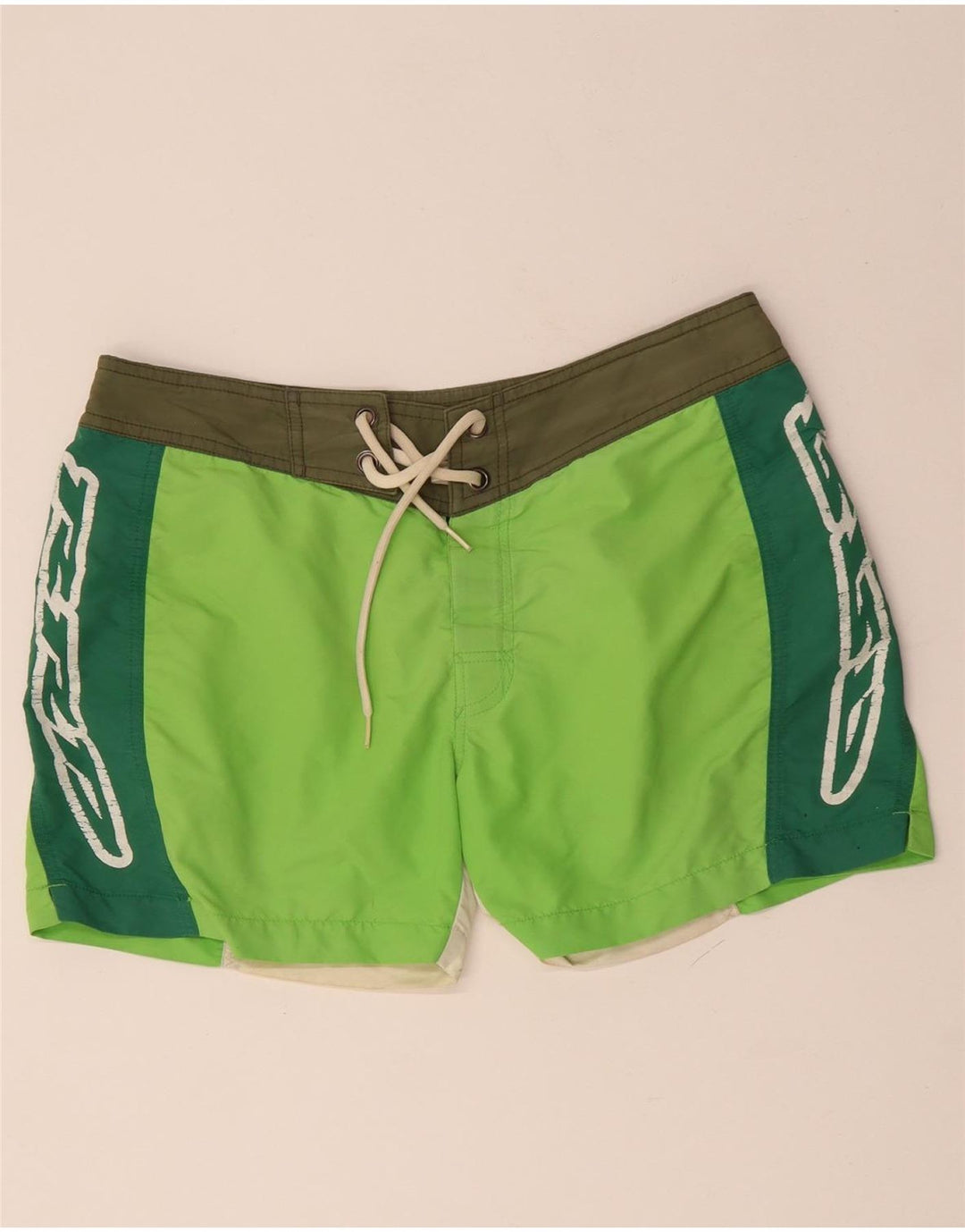 RRD Short de Bain Graphique Homme Vert Moyen Colorblock Polyester