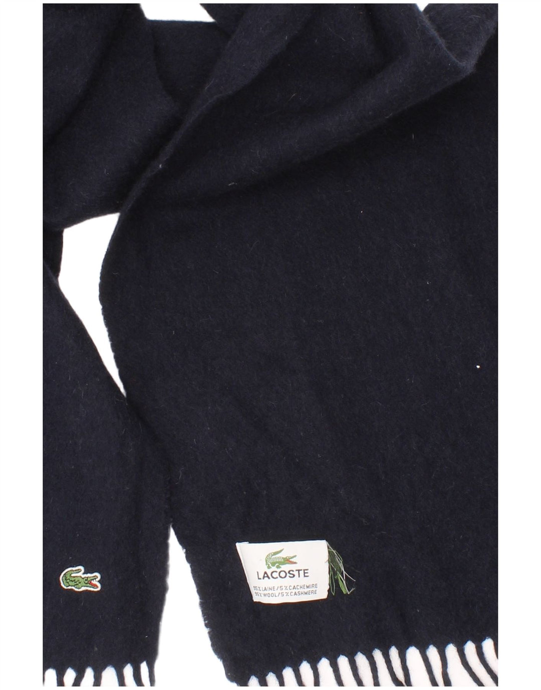 Lacoste Écharpe rectangulaire homme taille unique bleu marine laine classique
