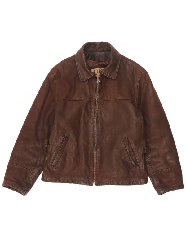Donna Pelle Veste en cuir coupe ample pour homme IT 46 Petit cuir marron