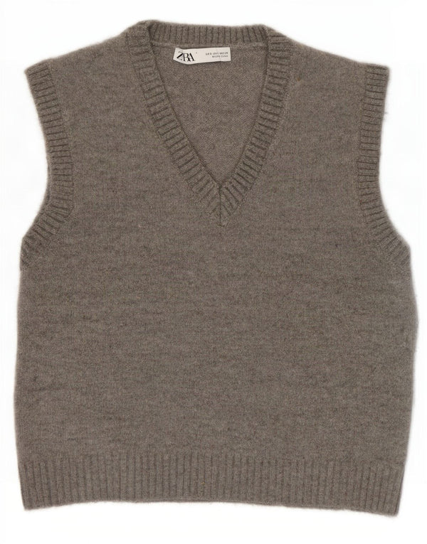 Zara Womens Vest Débardeur UK 10 Petit Gris